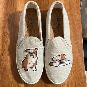 Soludos x Lucy Mail Embroidered Bulldog Canvas Slip On Sneakers Size 7